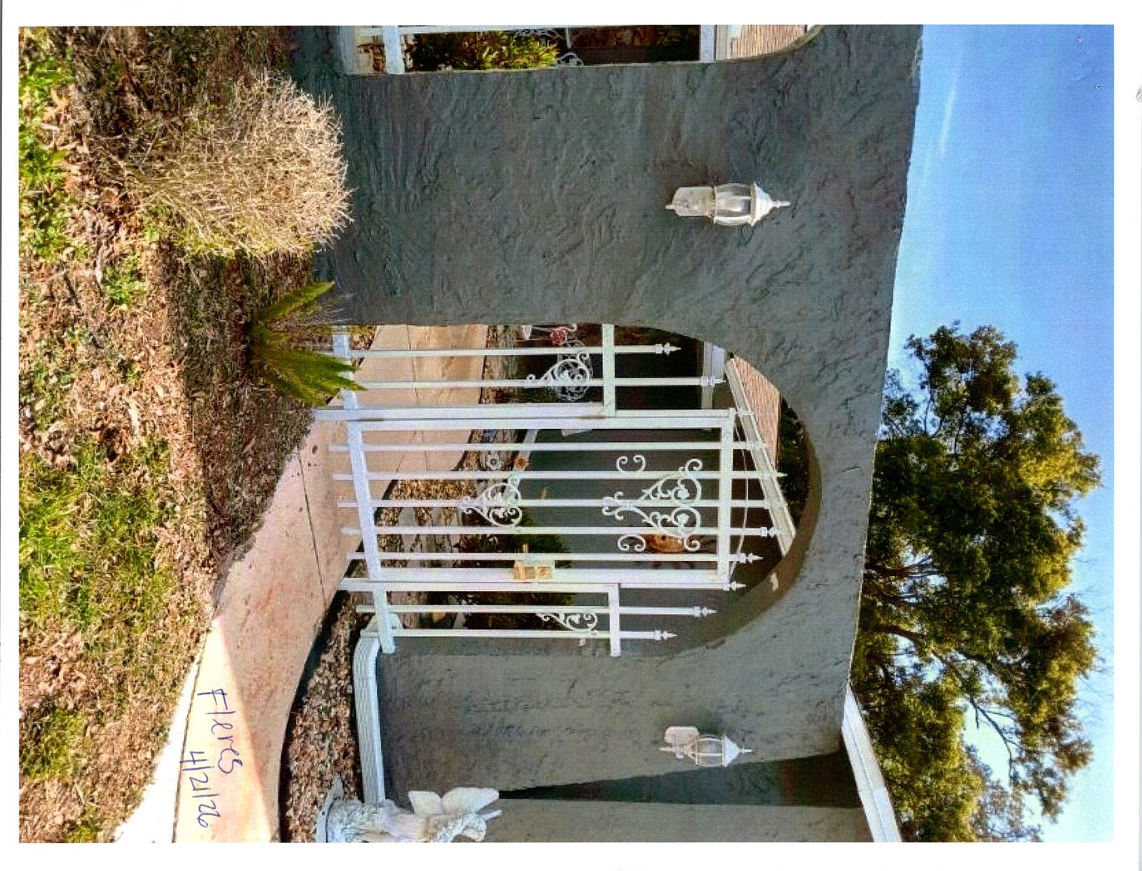 White aluminum gate before installation