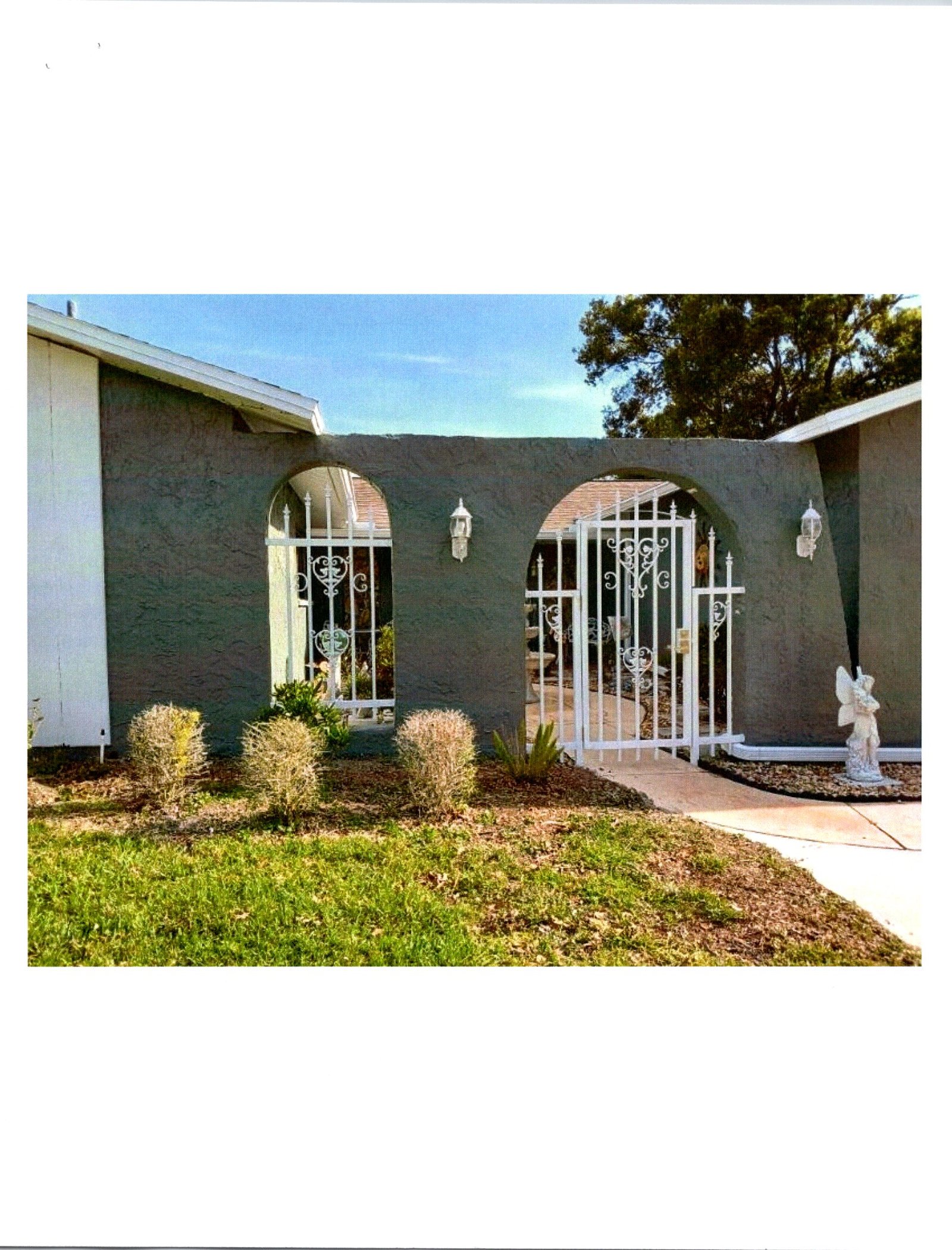 White aluminum gate installation progress